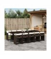 vidaXL Garden Dining Set | Brown, Cream White, Black — Colour: brown and cream — V0672218612