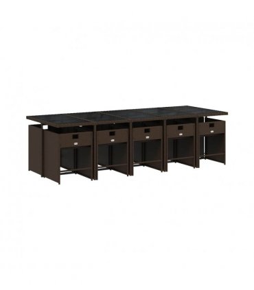 vidaXL Garden Dining Set | Brown, Cream White, Black — Colour: brown and cream — V0672218612
