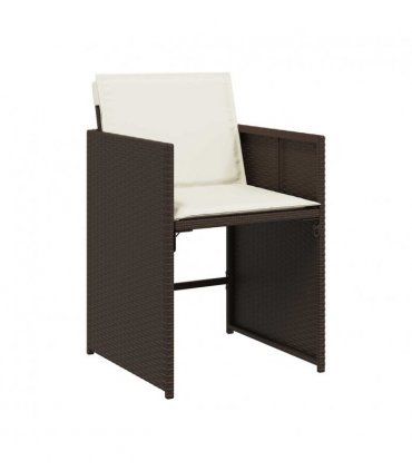 vidaXL Garden Dining Set | Brown, Cream White, Black — Colour: brown and cream — V0672218612
