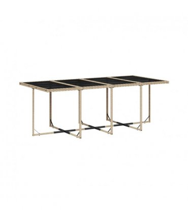 vidaXL Garden Dining Set | Beige, Black, Cream White — Colour: beige and cream — V0672218620
