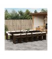 vidaXL Garden Dining Set | Brown, Cream White — Colour: brown and cream