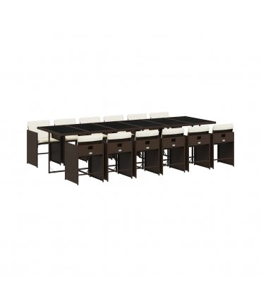 vidaXL Garden Dining Set | Brown, Cream White — Colour: brown and cream