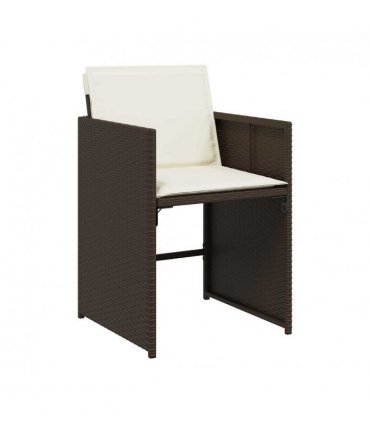 vidaXL Garden Dining Set | Brown, Cream White — Colour: brown and cream