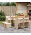 vidaXL Garden Dining Set | Beige, Brown, Cream