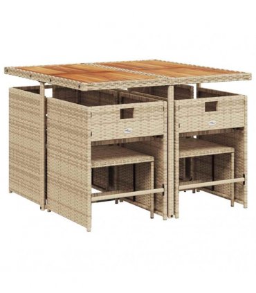 vidaXL Garden Dining Set | Beige, Brown, Cream