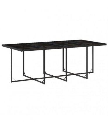 vidaXL 13 Piece Garden Dining Set with Cushions Black Poly Rattan — Colour: black and cream — V0672218641