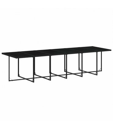 vidaXL Garden Dining Set | Black | PE rattan | Large | Foldable