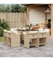 vidaXL Garden Dining Set | Beige, Black, Cream White