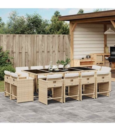 vidaXL Garden Dining Set | Beige, Cream White, Black
