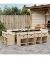vidaXL Garden Dining Set | Beige, Cream White, Black