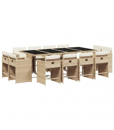 vidaXL Garden Dining Set | Beige, Cream White, Black