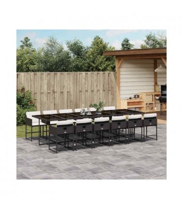 vidaXL Garden Dining Set | Black — Colour: black and cream — V0672218718