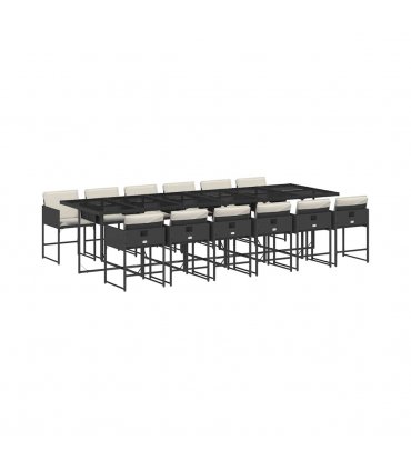 vidaXL Garden Dining Set | Black — Colour: black and cream — V0672218718