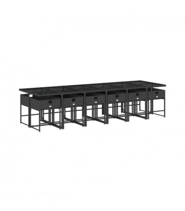 vidaXL Garden Dining Set | Black — Colour: black and cream — V0672218718