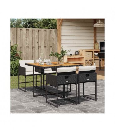 vidaXL Garden Dining Set | Black and cream