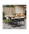vidaXL Garden Dining Set | Black and cream