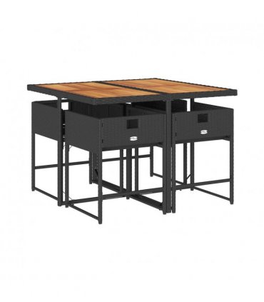 vidaXL Garden Dining Set | Black and cream
