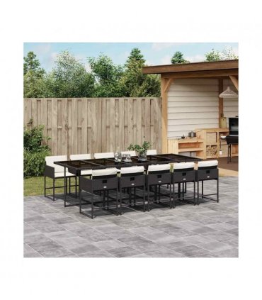 vidaXL Garden Dining Set | Black, Cream White — Colour: black and cream — V0672218720