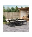vidaXL Garden Dining Set | Black, Cream White — Colour: black and cream — V0672218720