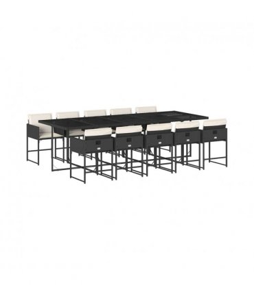 vidaXL Garden Dining Set | Black, Cream White — Colour: black and cream — V0672218720