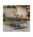 vidaXL Garden Dining Set | Grey | PE rattan | Compact | Removable Covers