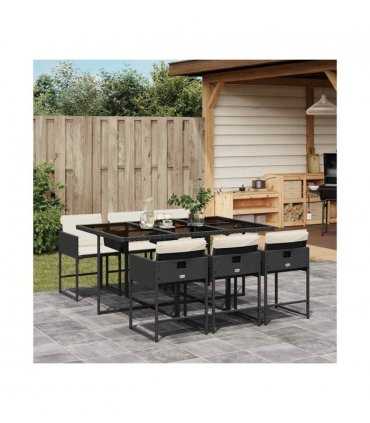 vidaXL Garden Dining Set | Black, Cream White — Colour: black and cream — V0672218730