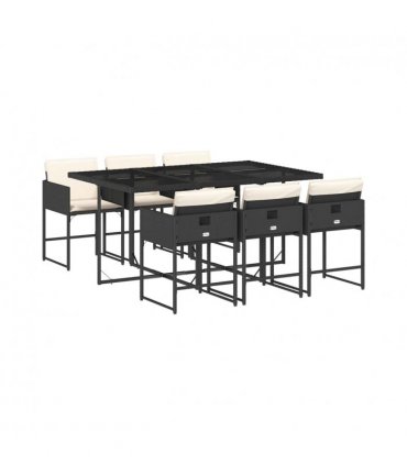 vidaXL Garden Dining Set | Black, Cream White — Colour: black and cream — V0672218730