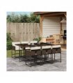 vidaXL Garden Dining Set | Brown, Cream White