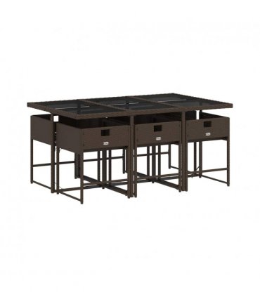 vidaXL Garden Dining Set | Brown, Cream White