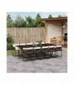 vidaXL Garden Dining Set | Brown, Cream white — V0672218734