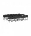 vidaXL Garden Dining Set | Black | PE Rattan | 13-piece set for 12 people