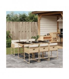 vidaXL Garden Dining Set | Beige, Cream white, Black — V0672218739