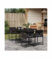 vidaXL Garden Dining Set | Black | PE Rattan | 4-seater | Durable