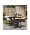 vidaXL Garden Dining Set | Brown | Poly Rattan | Medium | Foldable