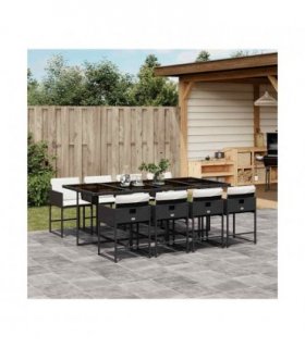 vidaXL Garden Dining Set | Black — Colour: black and cream — V0672218758
