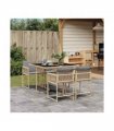 vidaXL Garden Dining Set | Mix beige, black, light grey — V0672218787