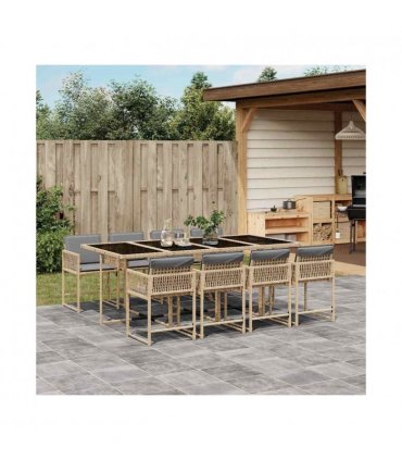 vidaXL Garden Dining Set | Mix beige, Light grey, Black — V0672218802