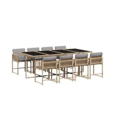 vidaXL Garden Dining Set | Mix beige, Light grey, Black — V0672218802