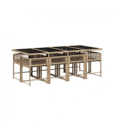 vidaXL Garden Dining Set | Mix beige, Light grey, Black — V0672218802