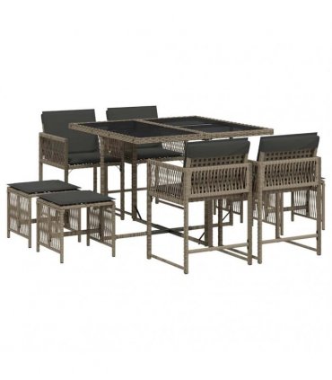 vidaXL Garden Dining Set | Grey, Dark Grey, Black