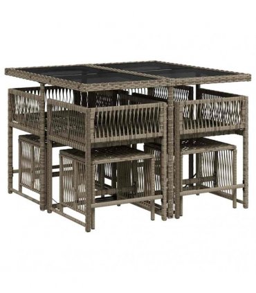 vidaXL Garden Dining Set | Grey, Dark Grey, Black
