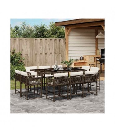 vidaXL Garden Dining Set | Brown, Cream White — V0672218882