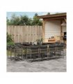 vidaXL 13 Piece Garden Dining Set with Cushions Grey Poly Rattan — V0672218888