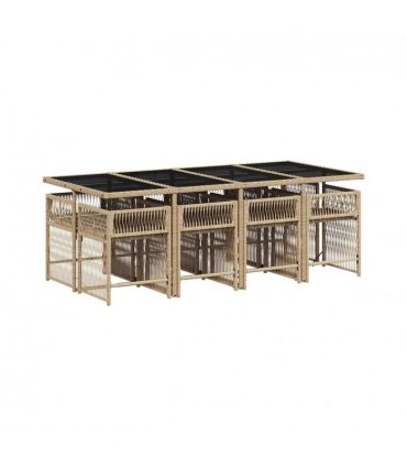 vidaXL Garden Dining Set | Mix Beige — V0672218921