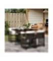 vidaXL 5 Piece Garden Dining Set with Cushions Brown Poly Rattan — V0672218927