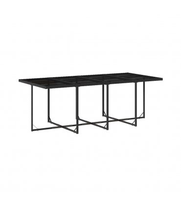 vidaXL 13 Piece Garden Dining Set with Cushions Black Poly Rattan — V0672218965