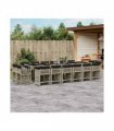 vidaXL 17 Piece Garden Dining Set with Cushions Light Grey Poly Rattan — V0672218998