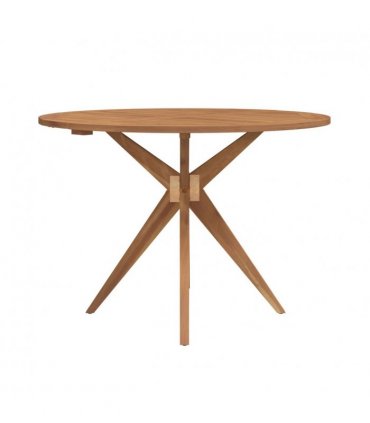 vidaXL Garden Table Round Ø110x75 cm Solid Wood Acacia — Size: Ø 110 x 75 cm