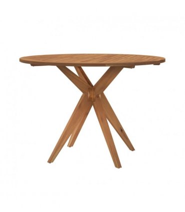 vidaXL Garden Table Round Ø110x75 cm Solid Wood Acacia — Size: Ø 110 x 75 cm