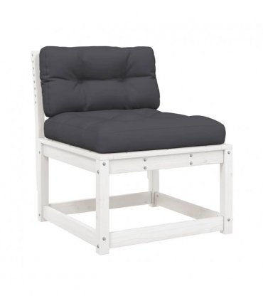 vidaXL 5 Piece Garden Sofa Set with Cushions White Solid Wood Pine